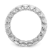 14K White Gold 5 Carat Lab Grown Diamond VS SI+ G+ Princess Complete Prong Set Eternity Band view 2