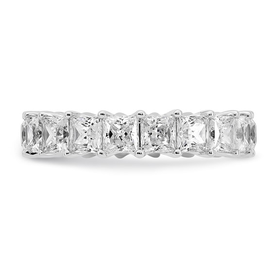 14k 5 carat Lab Grown Diamond VS/SI+ G+ Princess Complete Prong Set Size 5.5 Eternity Band