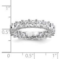 14K White Gold 5 Carat Lab Grown Diamond VS SI+ G+ Princess Complete Prong Set Eternity Band view 4