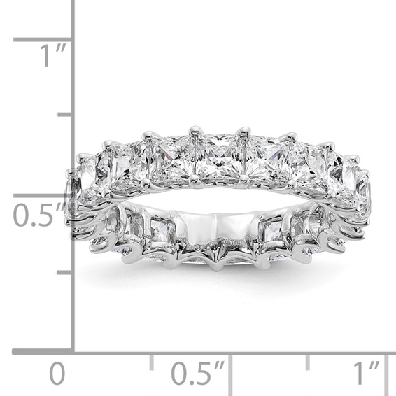 14k 5 carat Lab Grown Diamond VS/SI+ G+ Princess Complete Prong Set Size 5.5 Eternity Band