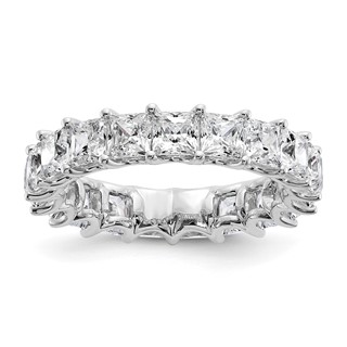 14k 5 carat Lab Grown Diamond VS/SI+ G+ Princess Complete Prong Set Size 5.5 Eternity Band