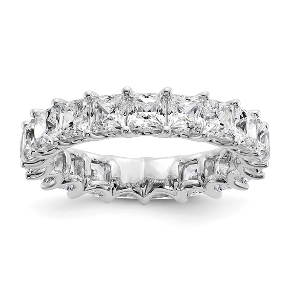 14k 5 carat Lab Grown Diamond VS/SI+ G+ Princess Complete Prong Set Size 5.5 Eternity Band