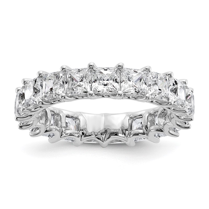 14k 5 carat Lab Grown Diamond VS/SI+ G+ Princess Complete Prong Set Size 6 Eternity Band