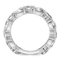 14K White Gold 3 Carat Lab Grown Diamond VS+ F+ Complete Fashion Ring view 2