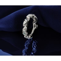 14K White Gold 3 Carat Lab Grown Diamond VS+ F+ Complete Fashion Ring view 5