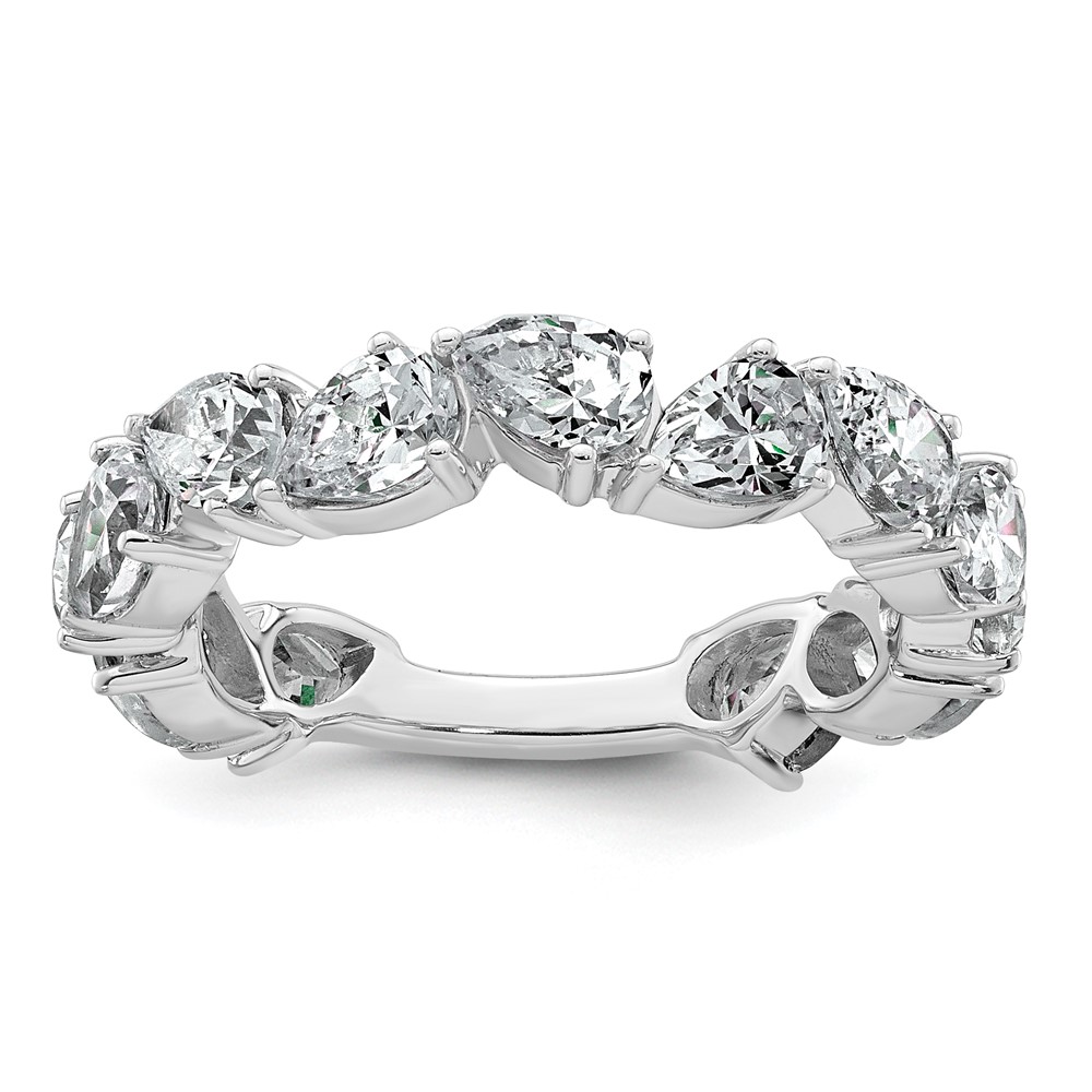 14K White Gold 3 Carat Lab Grown Diamond VS+ F+ Complete Fashion Ring