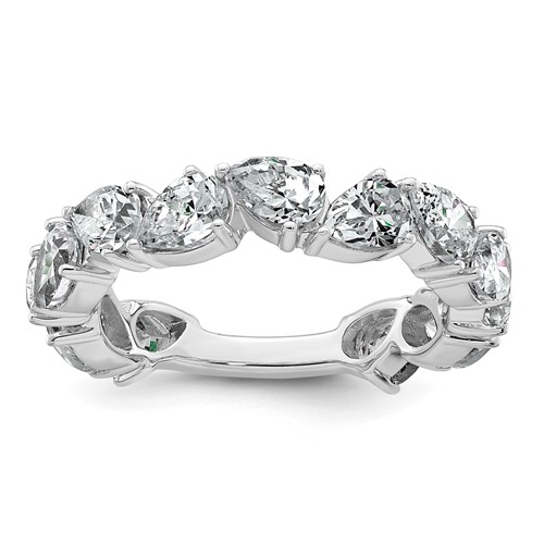 14K White Gold 3 Carat Lab Grown Diamond VS+ F+ Complete Fashion Ring