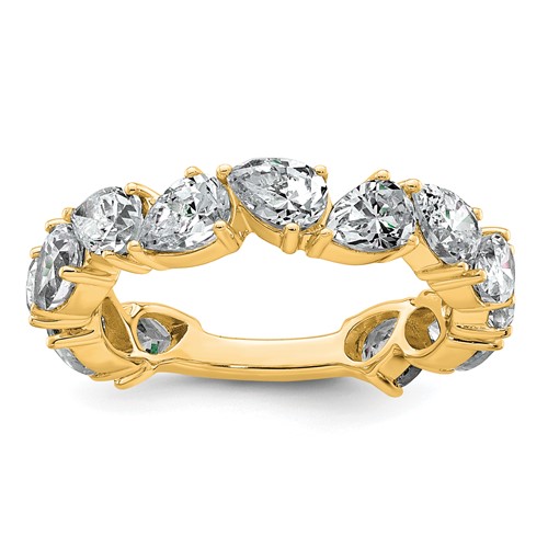 14K Yellow Gold 3 Carat Lab Grown Diamond VS+ F+ Complete Fashion Ring