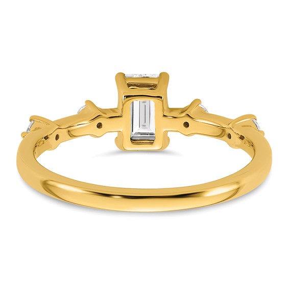 14k Semi-mount Diamond Emerald Center Engagement Ring