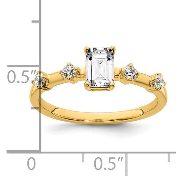 14k Semi-mount Diamond Emerald Center Engagement Ring