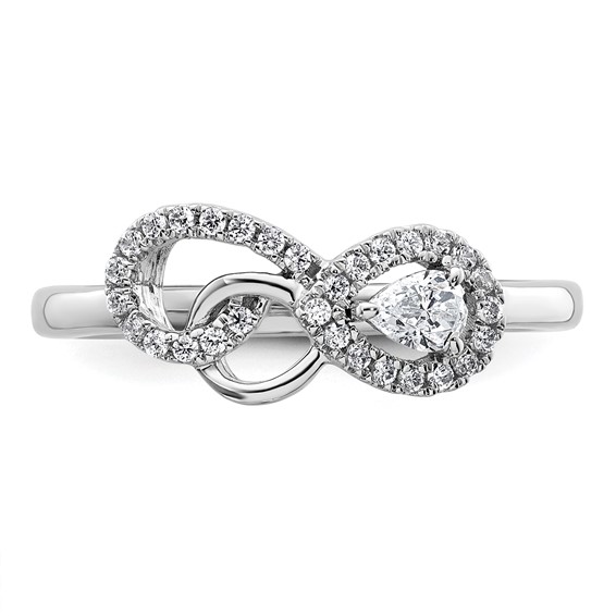14K White Gold Polished 1/4 carat Diamond Infinity Ring