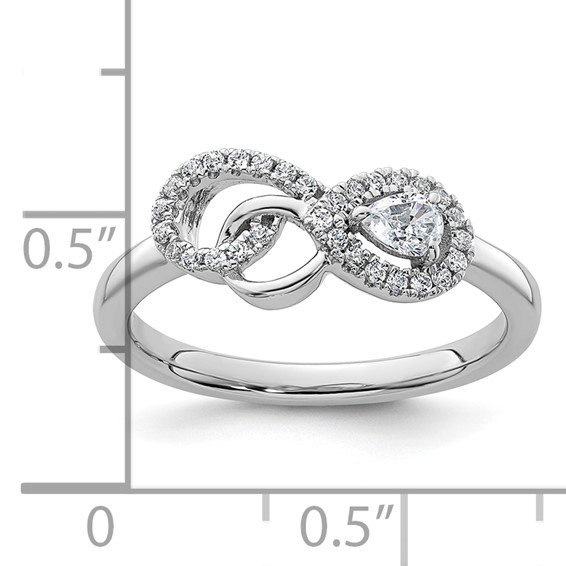 14K White Gold Polished 1/4 carat Diamond Infinity Ring