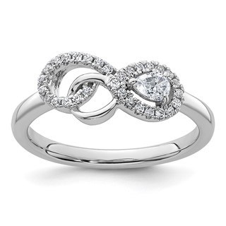 14K White Gold Polished 1/4 carat Diamond Infinity Ring