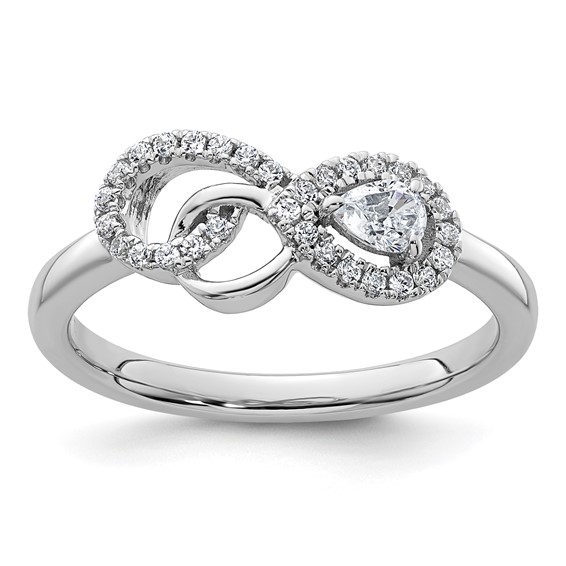14K White Gold Polished 1/4 carat Diamond Infinity Ring