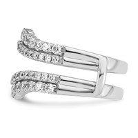 14K White Gold 1.25 Carat Lab Grown Diamond VS SI+ G+ Complete Double Row Ring Guard view 3