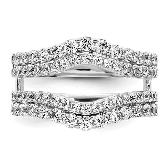 14k White Gold 1 1/4 carat Lab Grown Diamond VS/SI+ G+ Complete Double Row Ring Guard