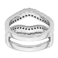 14K White Gold 1.25 Carat Lab Grown Diamond VS SI+ G+ Complete Double Row Ring Guard view 5