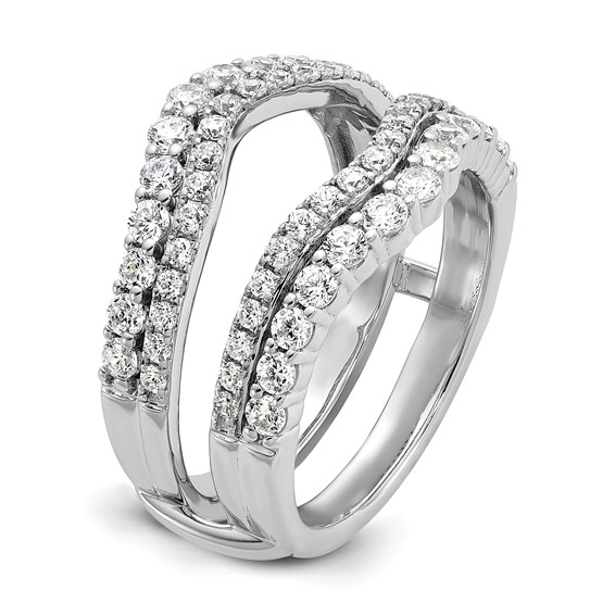 14k White Gold 1 1/4 carat Lab Grown Diamond VS/SI+ G+ Complete Double Row Ring Guard