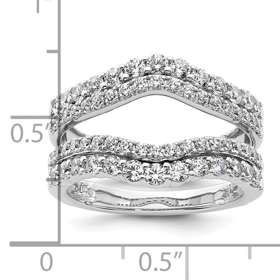 14k White Gold 1 1/4 carat Lab Grown Diamond VS/SI+ G+ Complete Double Row Ring Guard