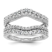 14K White Gold 1.25 Carat Lab Grown Diamond VS SI+ G+ Complete Double Row Ring Guard view 1