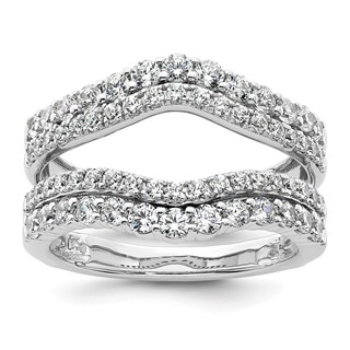 14k White Gold 1 1/4 carat Lab Grown Diamond VS/SI+ G+ Complete Double Row Ring Guard