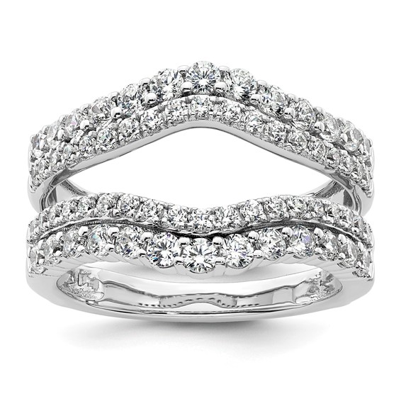 14k White Gold 1 1/4 carat Lab Grown Diamond VS/SI+ G+ Complete Double Row Ring Guard