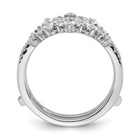 14K White Gold 1 Carat Lab Grown Diamond VS SI+ G+ Complete Double Row Ring Guard view 2