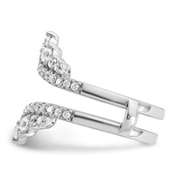 14K White Gold 1 Carat Lab Grown Diamond VS SI+ G+ Complete Double Row Ring Guard view 3