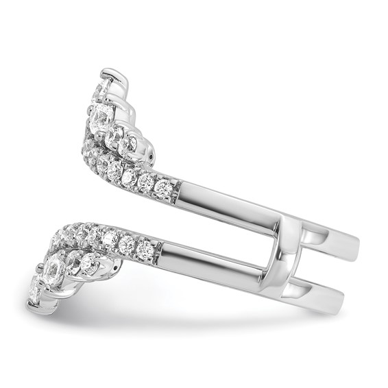 14k White Gold 1 carat Lab Grown Diamond VS/SI+ G+ Complete Double Row Ring Guard