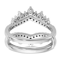 14K White Gold 1 Carat Lab Grown Diamond VS SI+ G+ Complete Double Row Ring Guard view 5