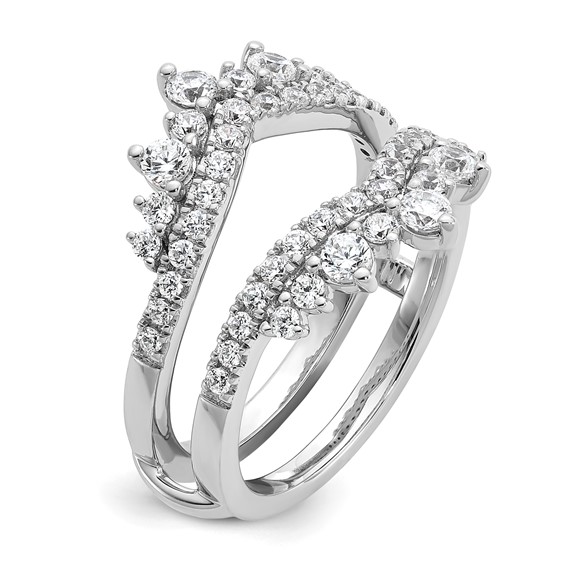 14k White Gold 1 carat Lab Grown Diamond VS/SI+ G+ Complete Double Row Ring Guard
