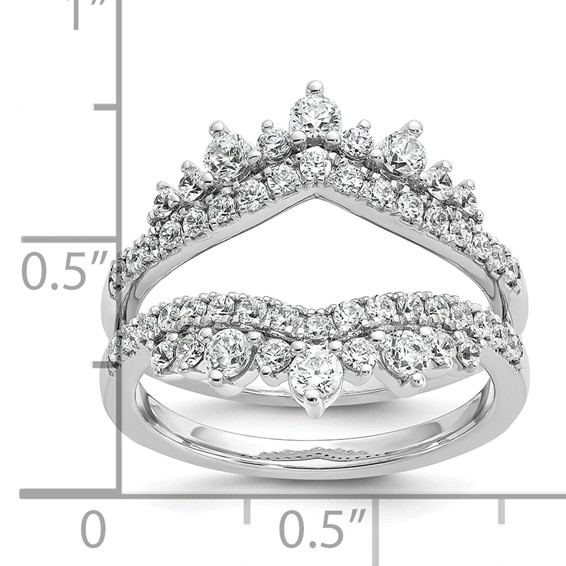 14k White Gold 1 carat Lab Grown Diamond VS/SI+ G+ Complete Double Row Ring Guard