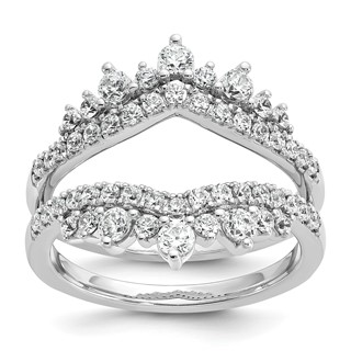 14k White Gold 1 carat Lab Grown Diamond VS/SI+ G+ Complete Double Row Ring Guard