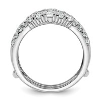 14K White Gold 1.25 Carat Lab Grown Diamond VS SI+ G+ Complete Double Row Ring Guard view 2