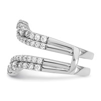 14K White Gold 1.25 Carat Lab Grown Diamond VS SI+ G+ Complete Double Row Ring Guard view 3