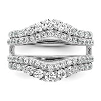 14K White Gold 1.25 Carat Lab Grown Diamond VS SI+ G+ Complete Double Row Ring Guard view 4