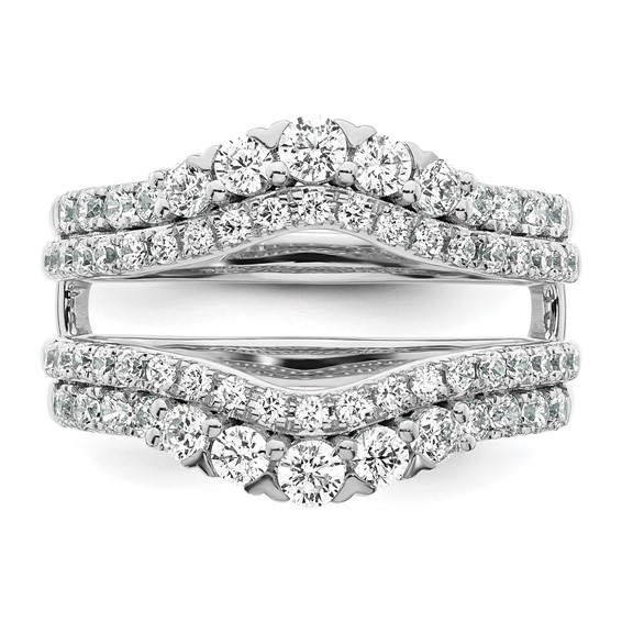 14k White Gold 1 1/4 carat Lab Grown Diamond VS/SI+ G+ Complete Double Row Ring Guard