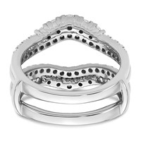 14K White Gold 1.25 Carat Lab Grown Diamond VS SI+ G+ Complete Double Row Ring Guard view 5
