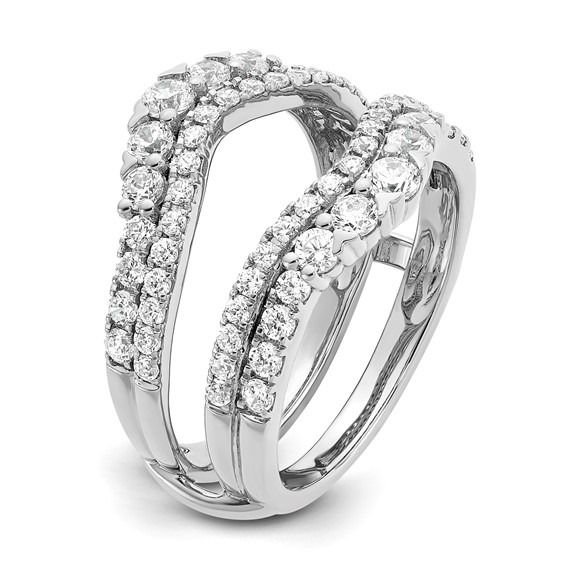 14k White Gold 1 1/4 carat Lab Grown Diamond VS/SI+ G+ Complete Double Row Ring Guard