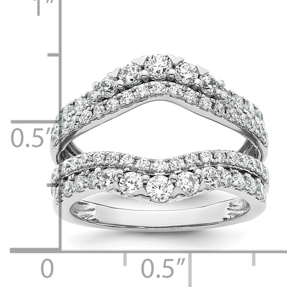 14k White Gold 1 1/4 carat Lab Grown Diamond VS/SI+ G+ Complete Double Row Ring Guard