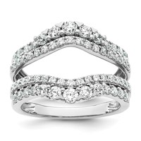 14K White Gold 1.25 Carat Lab Grown Diamond VS SI+ G+ Complete Double Row Ring Guard view 1