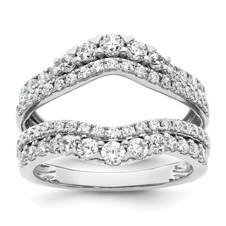 14k White Gold 1 1/4 carat Lab Grown Diamond VS/SI+ G+ Complete Double Row Ring Guard