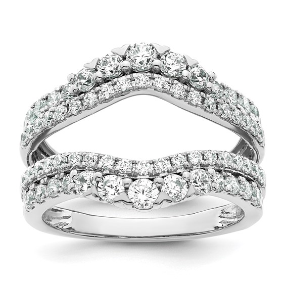 14k White Gold 1 1/4 carat Lab Grown Diamond VS/SI+ G+ Complete Double Row Ring Guard