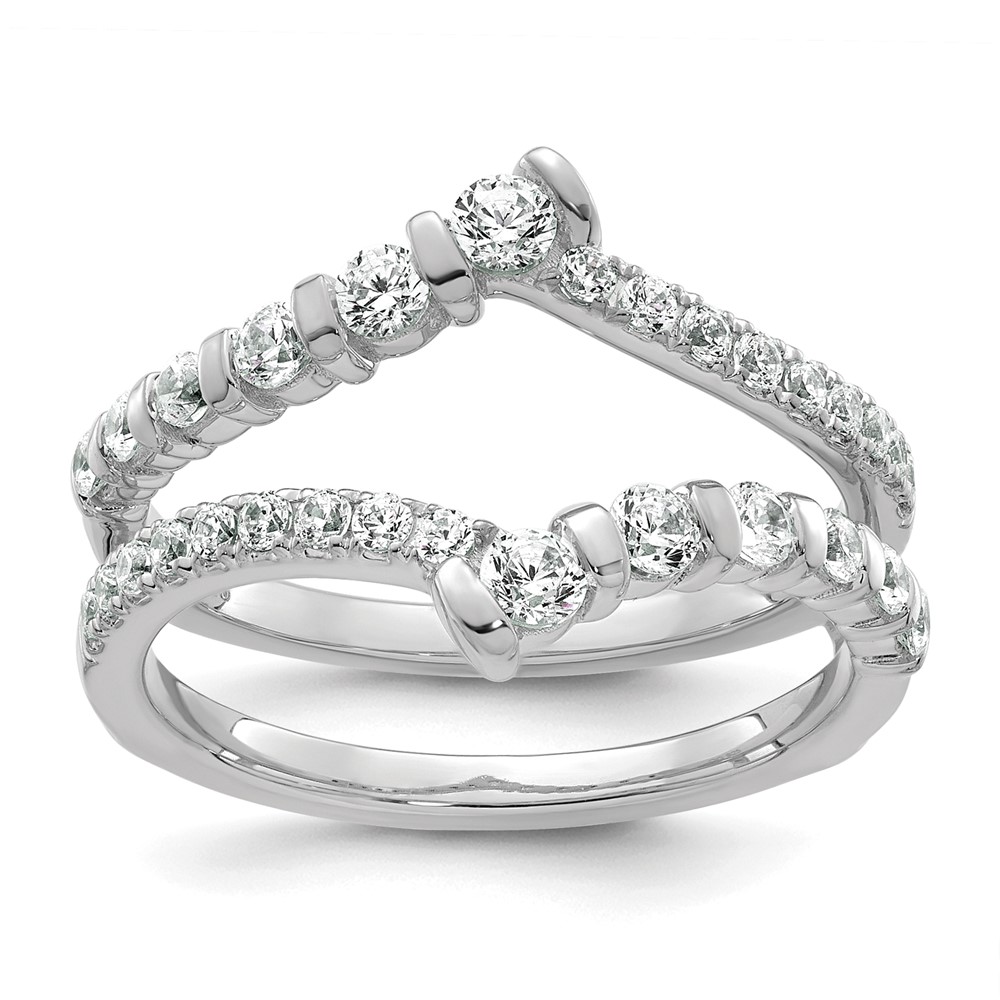 14K White Gold 0.75 Carat Lab Grown Diamond VS SI+ G+ Complete Ring Guard