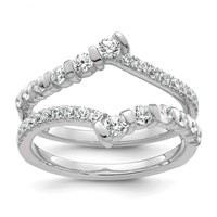 14K White Gold 0.75 Carat Lab Grown Diamond VS SI+ G+ Complete Ring Guard view 1