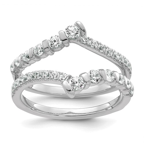 14K White Gold 0.75 Carat Lab Grown Diamond VS SI+ G+ Complete Ring Guard