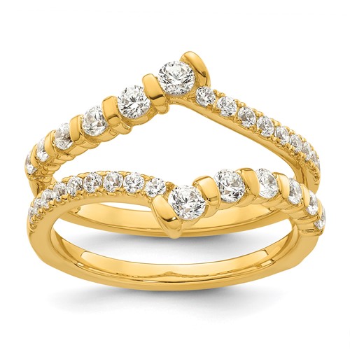 14K Yellow Gold 0.75 Carat Lab Grown Diamond VS SI+ G+ Complete Ring Guard