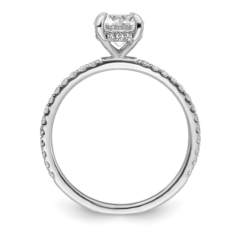 14k White Gold 1/3 carat Lab Grown Diamond VS/SI+ G+ 1 carat center Flair Round Semi Mount Engagement Ring