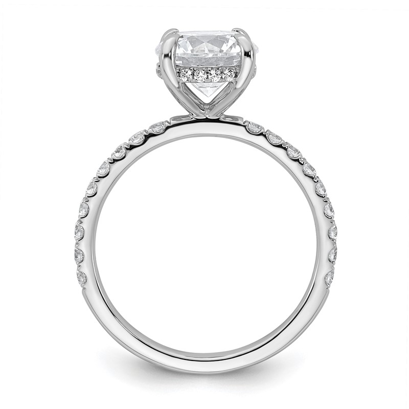 14k White Gold 3/8 carat Lab Grown Diamond VS/SI+ G+ 2 carat center Flair Round Semi Mount Engagement Ring