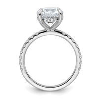 14K White Gold 3.50 Carat Certified Lab Grown Diamond VS SI+ G+ Round Complete Solitaire Ring with Flair Engagement view 2